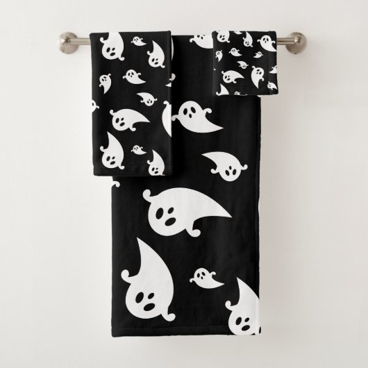 Motif éffrayant Ghost sur Black Cute Halloween (En situation)