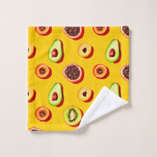 Motif élégant à base de fruits néons (Gant de toilette)