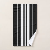 Motif élégant à rayures noir et blanc (Serviette à main)