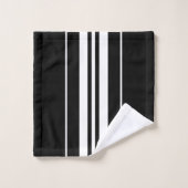 Motif élégant à rayures noir et blanc (Gant de toilette)