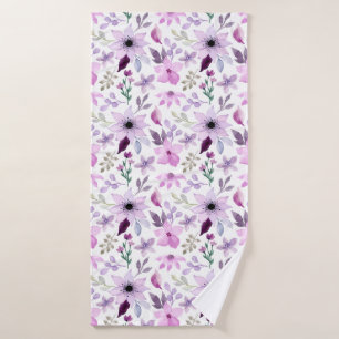 Motif élégant de fleurs roses et violettes