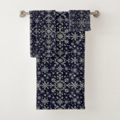 Motif élégant de flocons de neige argent et bleu (En situation)