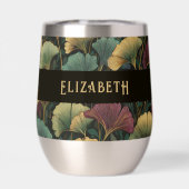 Motif élégant de Ginkgo Monogramme de nom Tons de (Arrière)