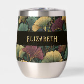Motif élégant de Ginkgo Monogramme de nom Tons de (Avant)