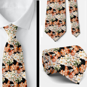 Motif élégant de jardin papillon Cravate