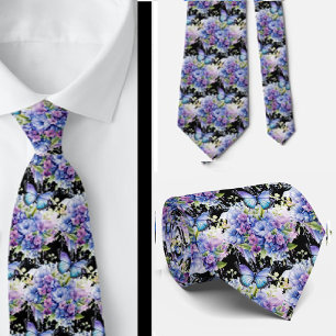 Motif élégant de jardin papillon Cravate