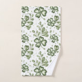 Motif élégant de trèfle vert (Serviette à main)