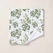 Motif élégant de trèfle vert (Gant de toilette)