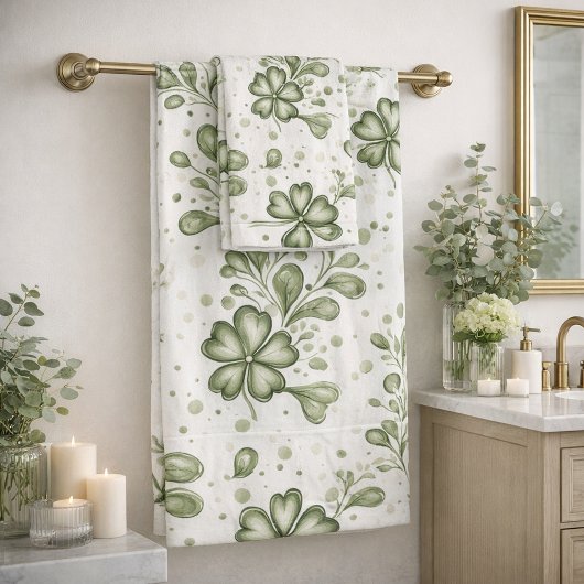 Motif élégant de trèfle vert