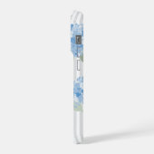 Motif Élégant d'Hydrangea Bleue Rayure Grise (Côté gauche)