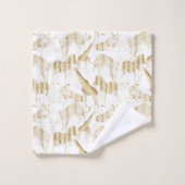 Motif élégant Gold Jungle Wild Animaux (Gant de toilette)
