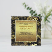 Motif-Elegant Invitation noir or & diamants (Debout devant)