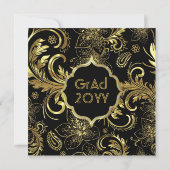 Motif-Elegant Invitation noir or & diamants (Dos)