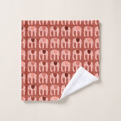 Motif éléphant rose rouge (Gant de toilette)