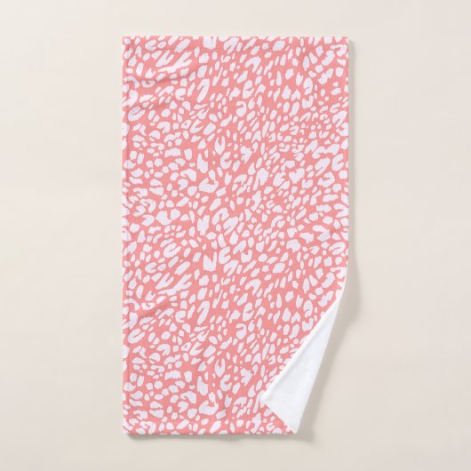 Motif Empreinte de léopard corail (Serviette à main)