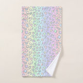 Motif Empreinte de léopard Pastel Rainbow (Serviette à main)