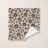 Motif Empreinte de Patte de Léopard Animal (Gant de toilette)