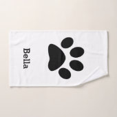 Motif Empreinte de patte Nom du monogramme personn (Serviette à main)