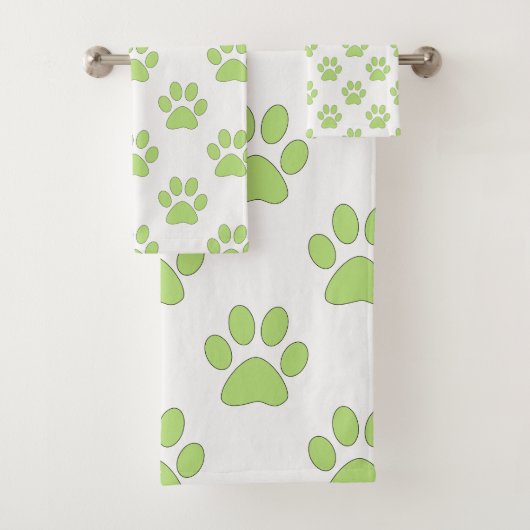 Motif empreinte de patte vert et blanc (En situation)