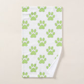 Motif empreinte de patte vert et blanc (Serviette à main)