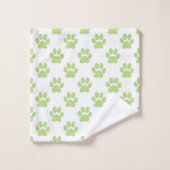 Motif empreinte de patte vert et blanc (Gant de toilette)