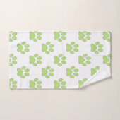 Motif empreinte de patte vert et blanc (Serviette à main)