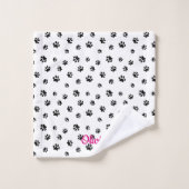 Motif Empreintes de Patte Noires (Gant de toilette)