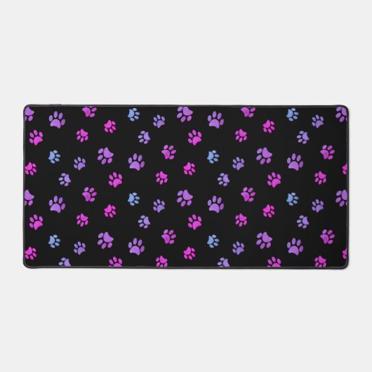 Motif Empreintes de pattes mignon rose violet bleu (Recto)