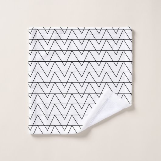 Motif en bande Chevron noir et blanc (Gant de toilette)