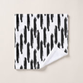 Motif en bande peinte en noir moderne (Gant de toilette)