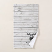 Motif en bois gris d'orignal personnalisé (Serviette à main)