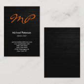 Motif en bois gris orange Carte de visite (Devant / Derrière)