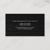 Motif en bois noir gris Carte de visite (Dos)