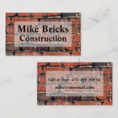 Motif en brique rouge foncé Mur Carte de visite de (Devant / Derrière)