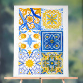 Motif en carreaux bleu et or - Mediterra (Neutre)