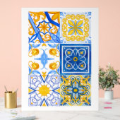 Motif en carreaux bleu et or - Mediterra (Mariage)