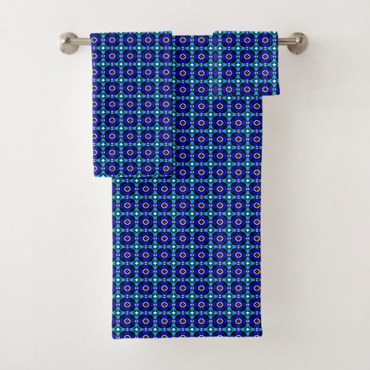 Motif en carreaux bleu turquoise et cobalt (En situation)