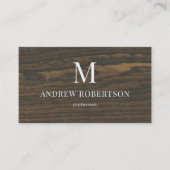 Motif en chêne de bois Monogramme QR Code Carte de (Devant)