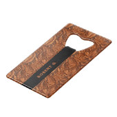 motif en cuir floral à outils 3-D brun (Devant Angle)