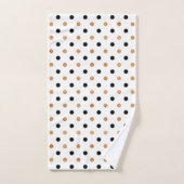 Motif en cuivre et points noirs sur blanc (Serviette à main)