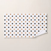 Motif en cuivre et points noirs sur blanc (Serviette à main)