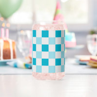 Motif en damier blanc et bleu
