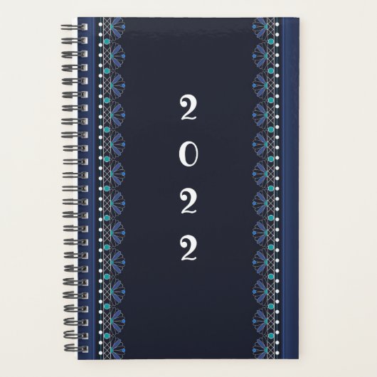 Motif en dentelle bleue Boho Planner (Devant)