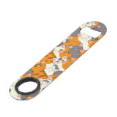 Motif en diagonale du chat noir blanc gingembre (Dos Angle)