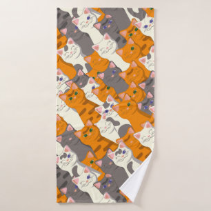 Motif en diagonale du chat noir blanc gingembre