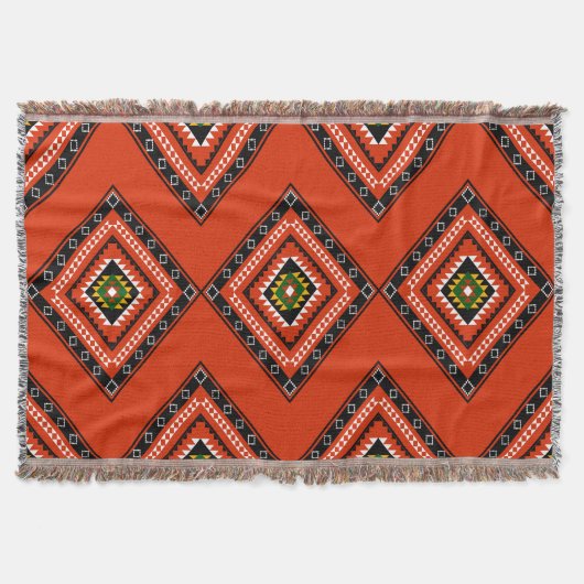 Motif en diamant gras Boho lancer couverture (Devant)