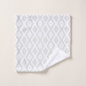 Motif en diamant gris clair et blanc (Gant de toilette)