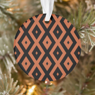 Motif en diamant orange et noir