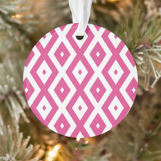 Motif en diamant rose et blanc (Arbre)