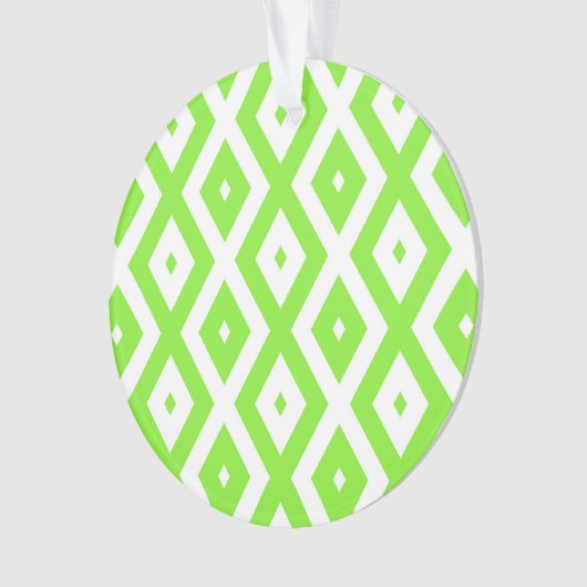 Motif en diamant vert et blanc (devant)